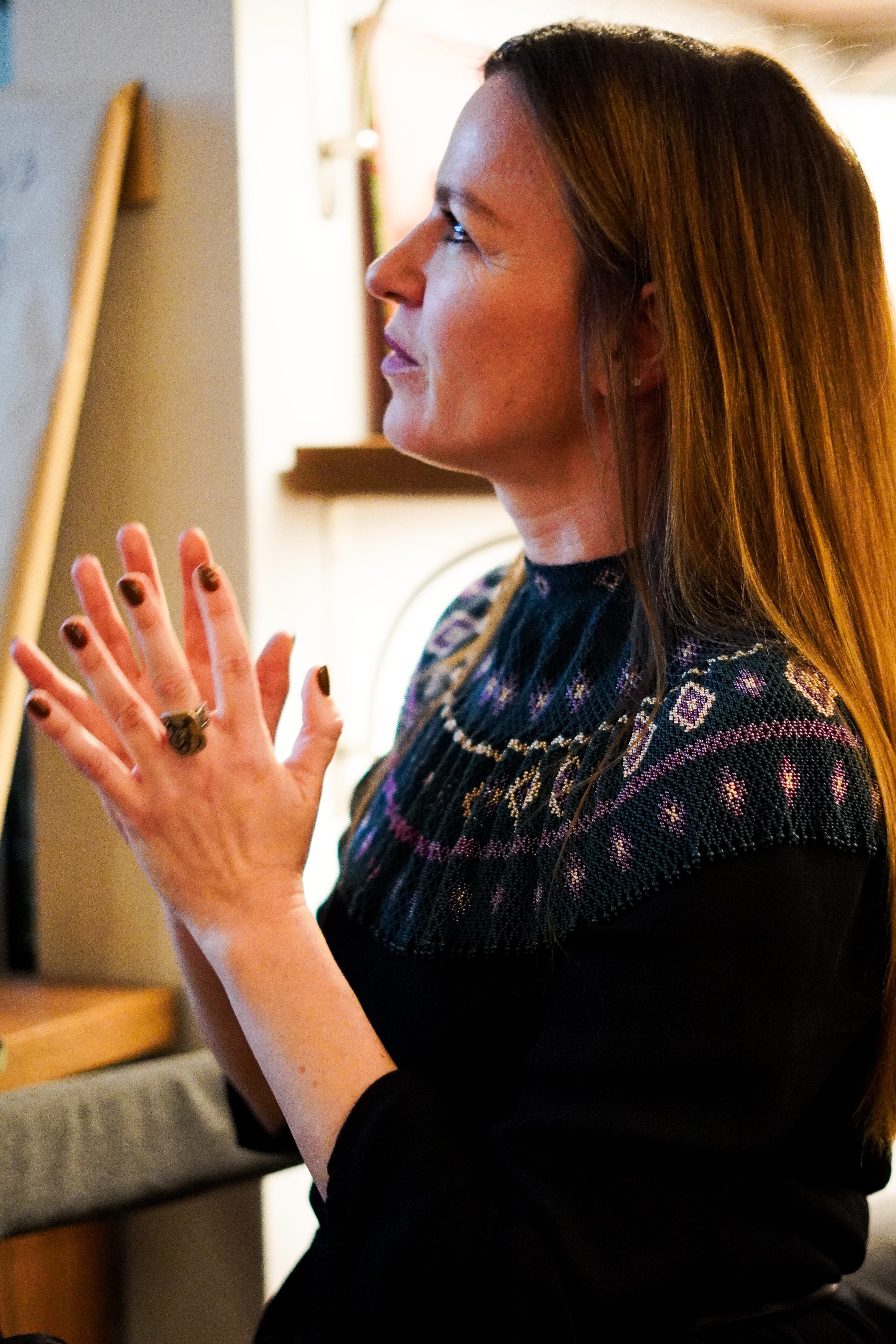 Portrait of Kateryna Kostiuk, who works in the Art. Naīv. Teacher. Petrykivka painting. style (Kiev, Ukraine) Photo 2 of 2.