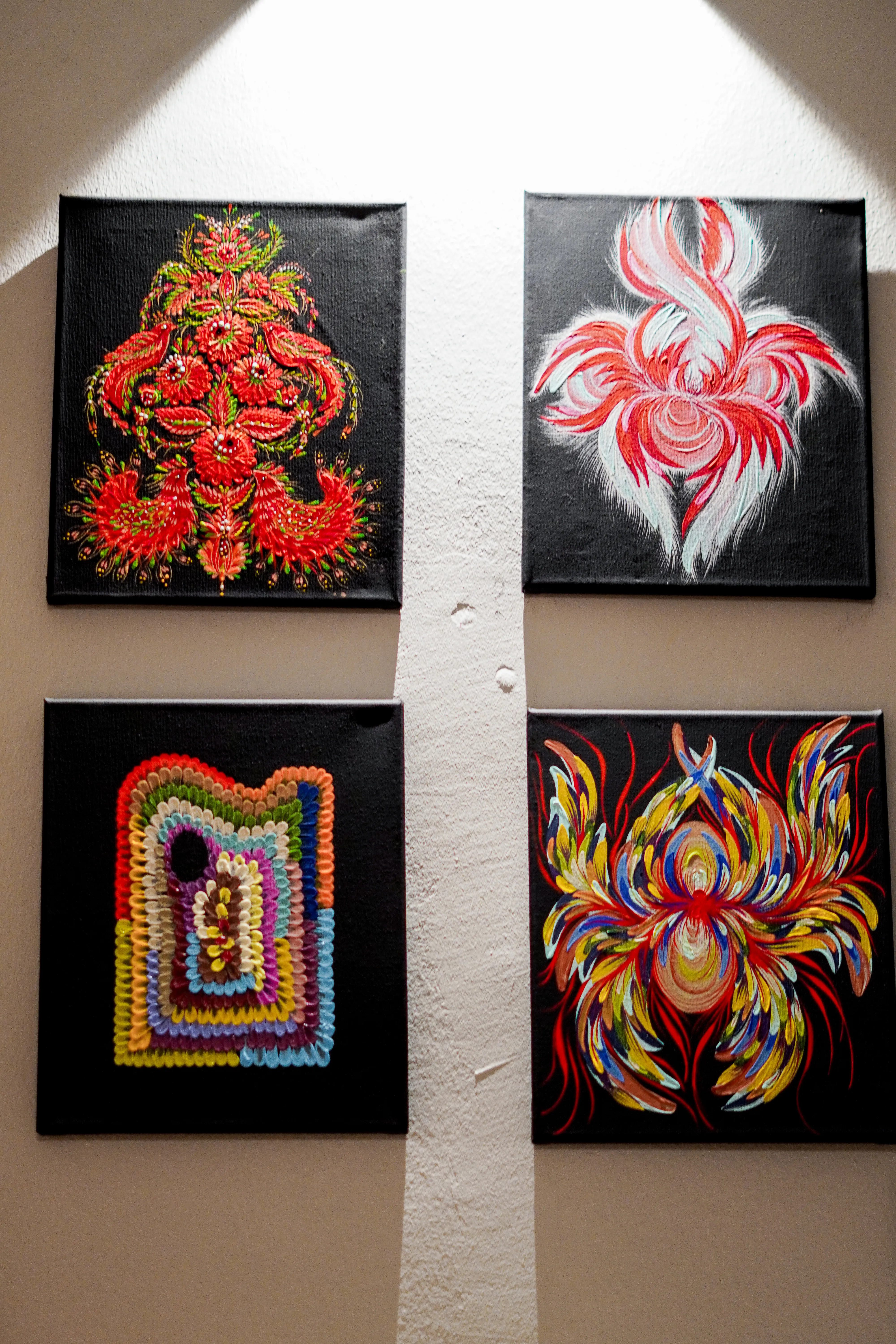 Image of Петриківка як світло пам’яті. Кожна окремо або разом. Дерево життя продано, Янгол Вогню продано. by Kateryna Kostiuk, size: 20*30, Живопис medium, part of the Чисте Мистецтво series, priced at €55