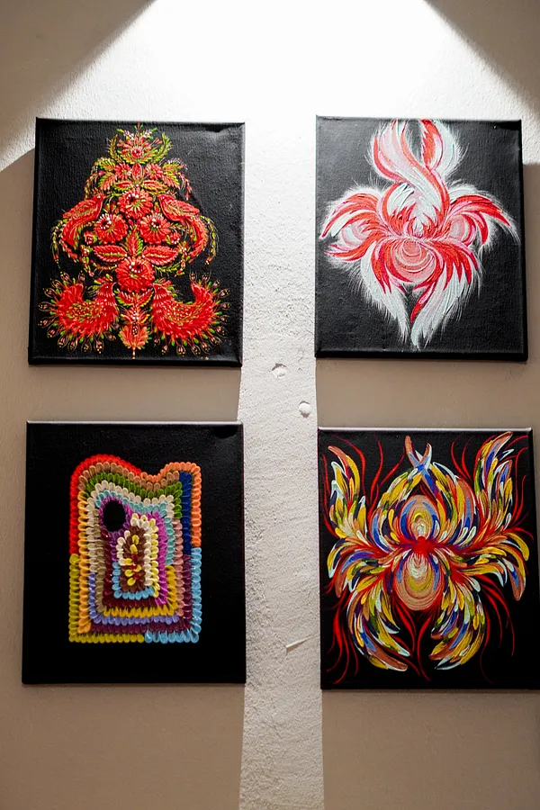 Image of Петриківка як світло пам’яті. Кожна окремо або разом. Дерево життя продано, Янгол Вогню продано. by Kateryna Kostiuk, size: 20*30, Живопис medium, part of the Чисте Мистецтво series, priced at €55